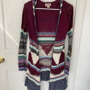 Mudd Patterned Duster Cardigan